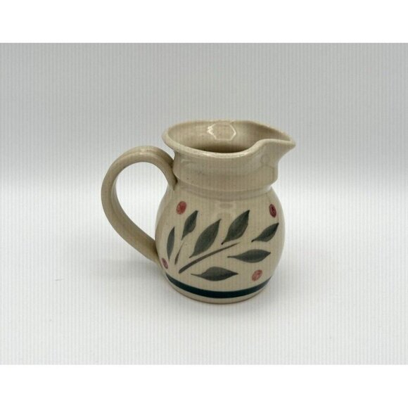 Hilltop Pottery Glazed Stoneware Creamer Leaves & Berry Design - Picture 1 of 8